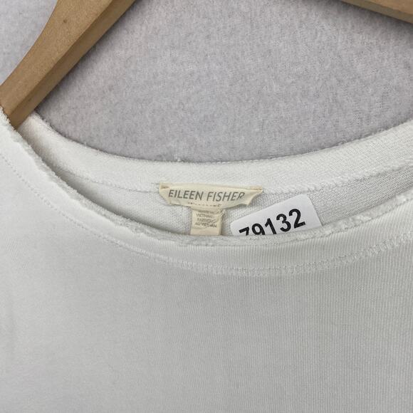 EILEEN FISHER Dress M Organic Cotton Terry Shift Tunic 3/4 Sleeve White - Picture 16 of 16